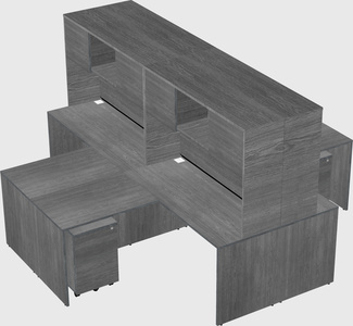Quad l-shaped office desks