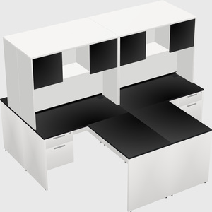 Quad l-shaped office desks