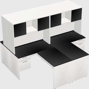 Quad l-shaped office desks