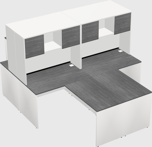 Quad l-shaped office desks