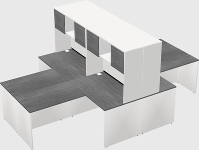 Quad l-shaped office desks