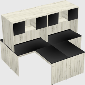 Quad l-shaped office desks