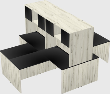 Quad l-shaped office desks