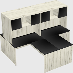 Quad l-shaped office desks