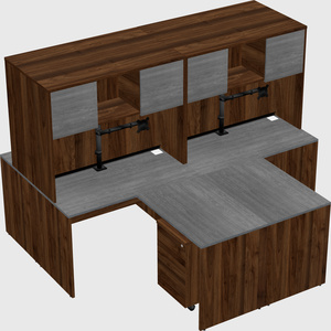 Quad l-shaped office desks