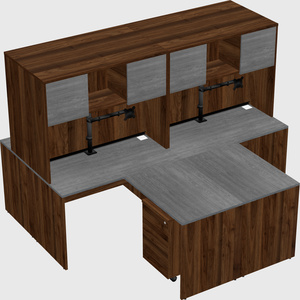 Quad l-shaped office desks