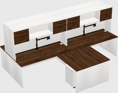 Quad l-shaped office desks