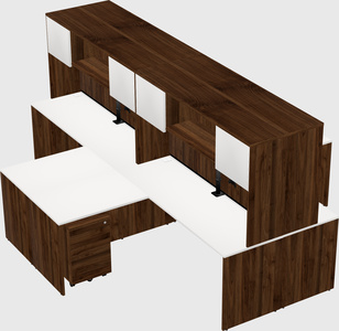 Quad l-shaped office desks