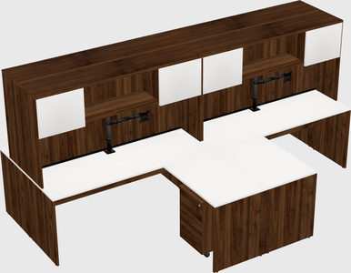 Quad l-shaped office desks