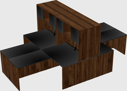 Quad l-shaped office desks