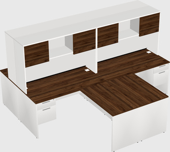 Quad l-shaped office desks