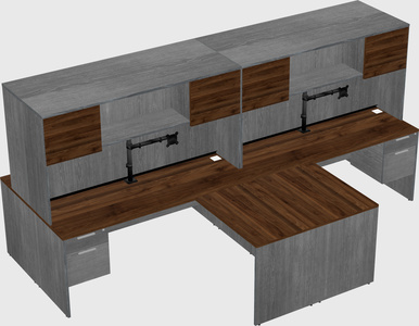 Quad l-shaped office desks