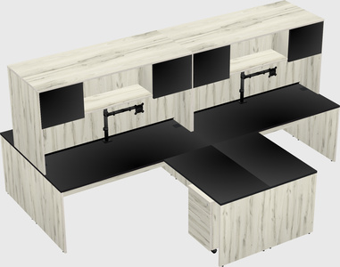 Quad l-shaped office desks