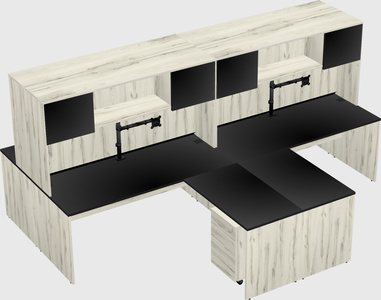 Quad l-shaped office desks