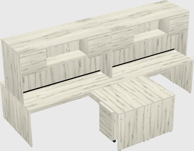 Quad l-shaped office desks