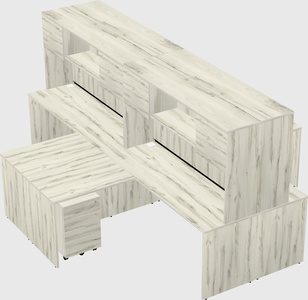 Quad l-shaped office desks
