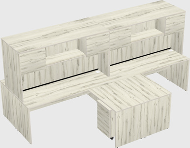 Quad l-shaped office desks