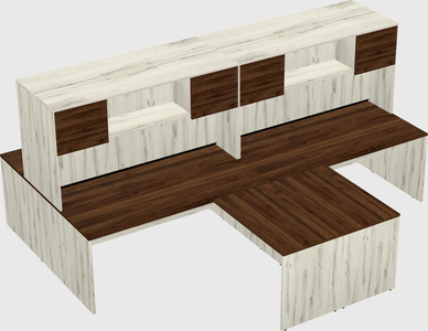 Quad l-shaped office desks