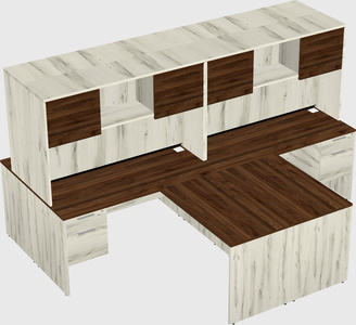 Quad l-shaped office desks