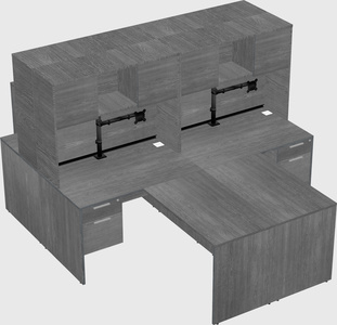 Quad l-shaped office desks