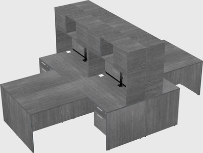 Quad l-shaped office desks
