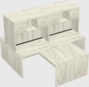 Quad l-shaped office desks