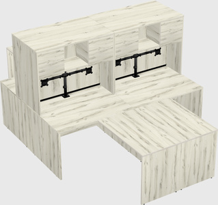 Quad l-shaped office desks