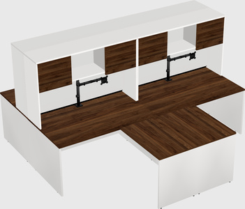 Quad l-shaped office desks