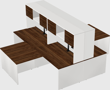Quad l-shaped office desks