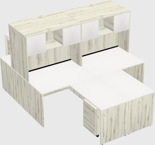 Quad l-shaped office desks