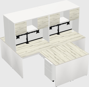 Quad l-shaped office desks