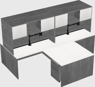 Quad l-shaped office desks