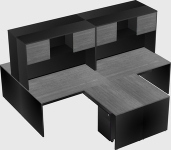 Quad l-shaped office desks