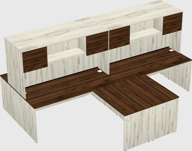 Quad l-shaped office desks