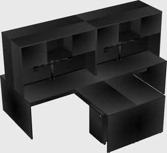 Quad l-shaped office desks