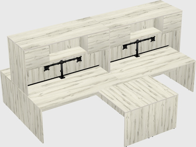 Quad l-shaped office desks