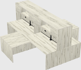 Quad l-shaped office desks