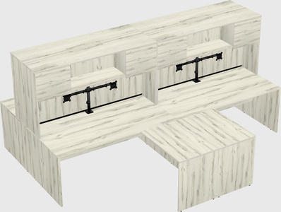 Quad l-shaped office desks