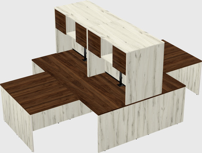 Quad l-shaped office desks