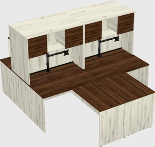 Quad l-shaped office desks
