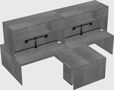 Quad l-shaped office desks