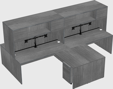 Quad l-shaped office desks