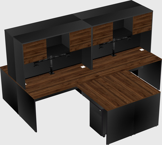 Quad l-shaped office desks
