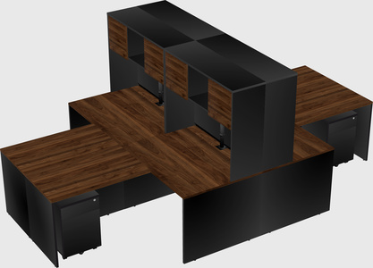 Quad l-shaped office desks
