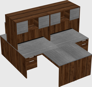 Quad l-shaped office desks
