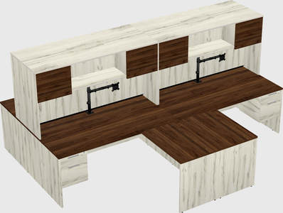 Quad l-shaped office desks