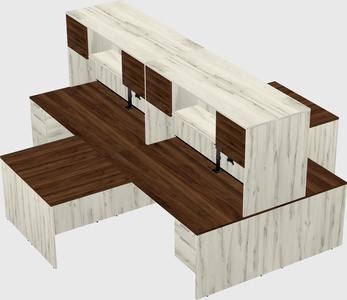 Quad l-shaped office desks