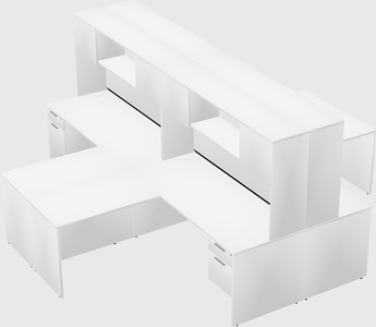 Quad l-shaped office desks