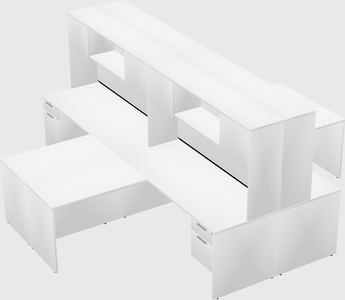 Quad l-shaped office desks