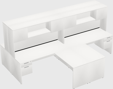 Quad l-shaped office desks